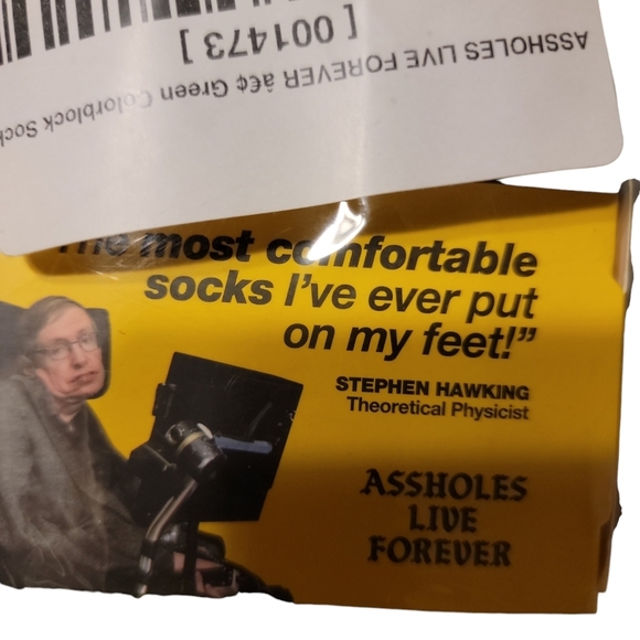 NWT Assholes Live Forever Green Colorblock Crew Socks Unisex Adult Size Khaki - Picture 5 of 5